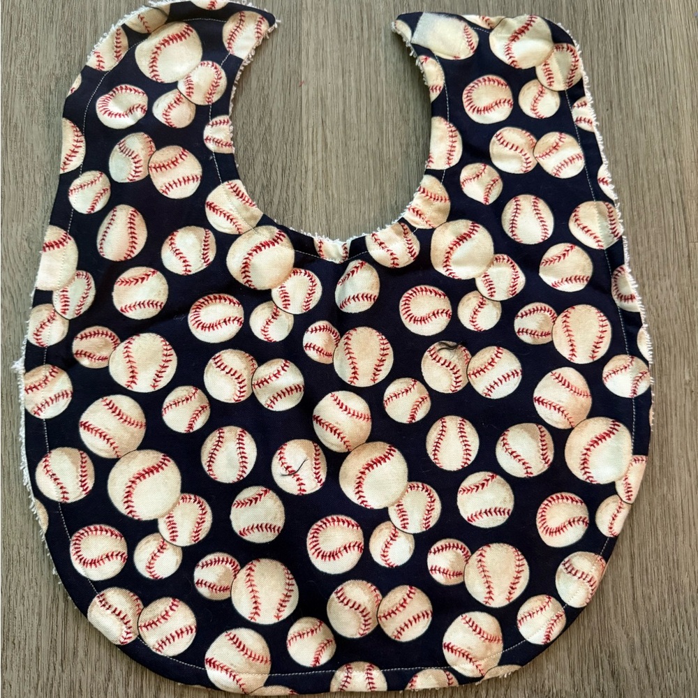Baseball Print Kids Bib